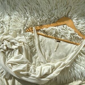 Free People Cream Lightweight Slip Tank
